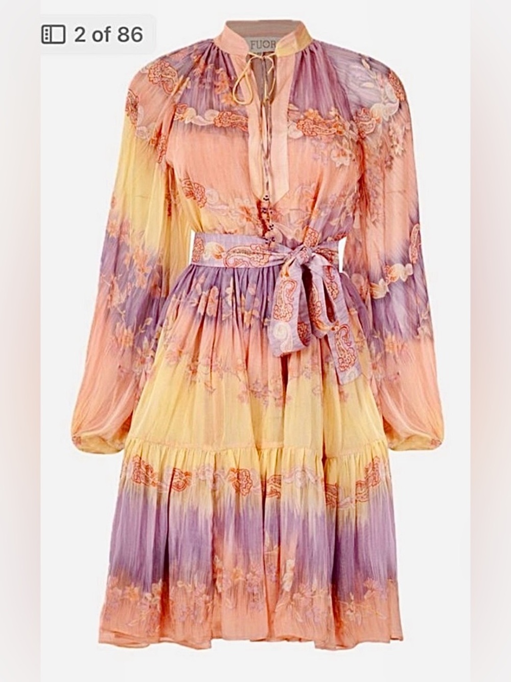 La Fuori Rainbow Stripe 100% Silk Dress size XS NWT MSRP $790